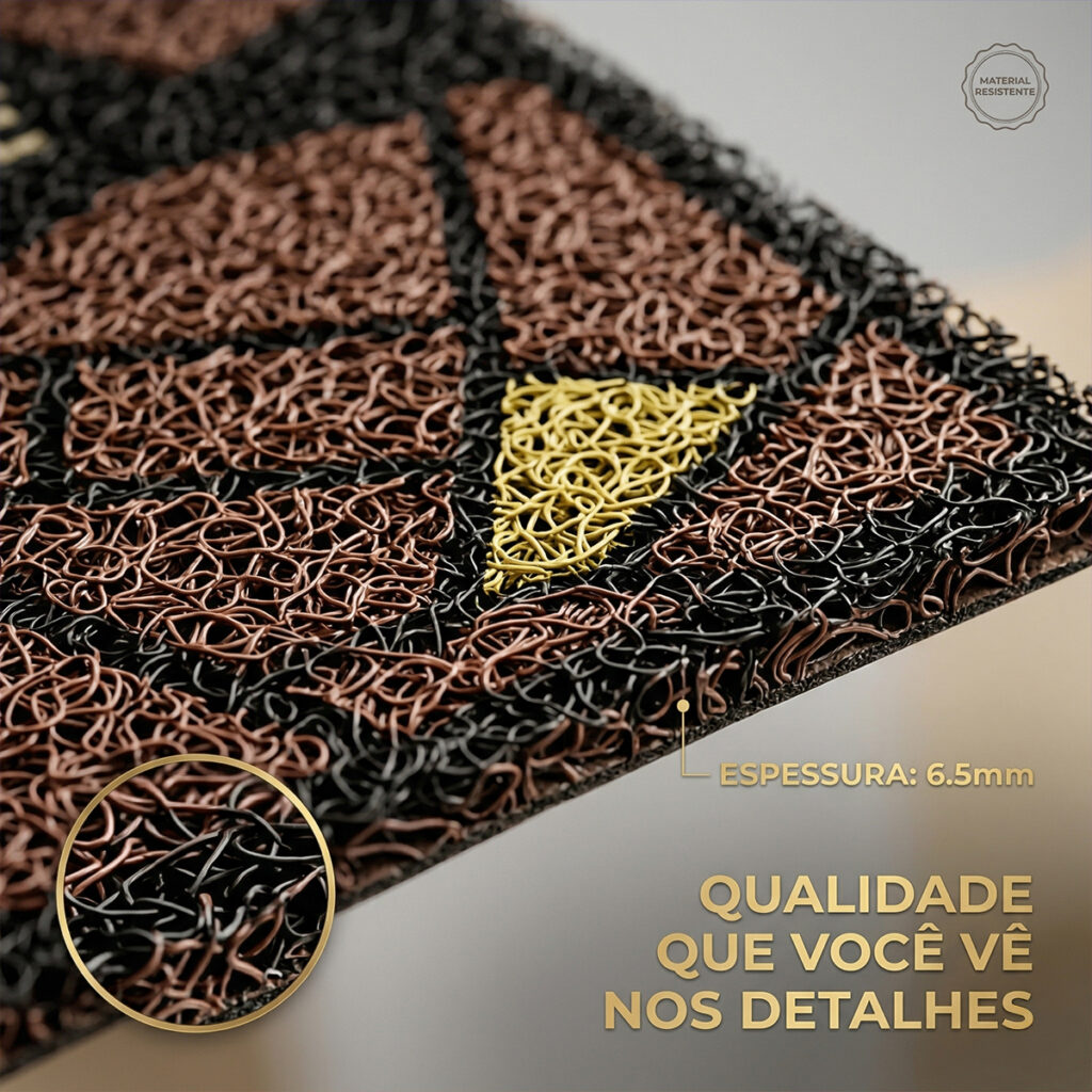 Tapete Capacho Home Mosaic em Vinil 80x50cm Kapazi - Imagem 5