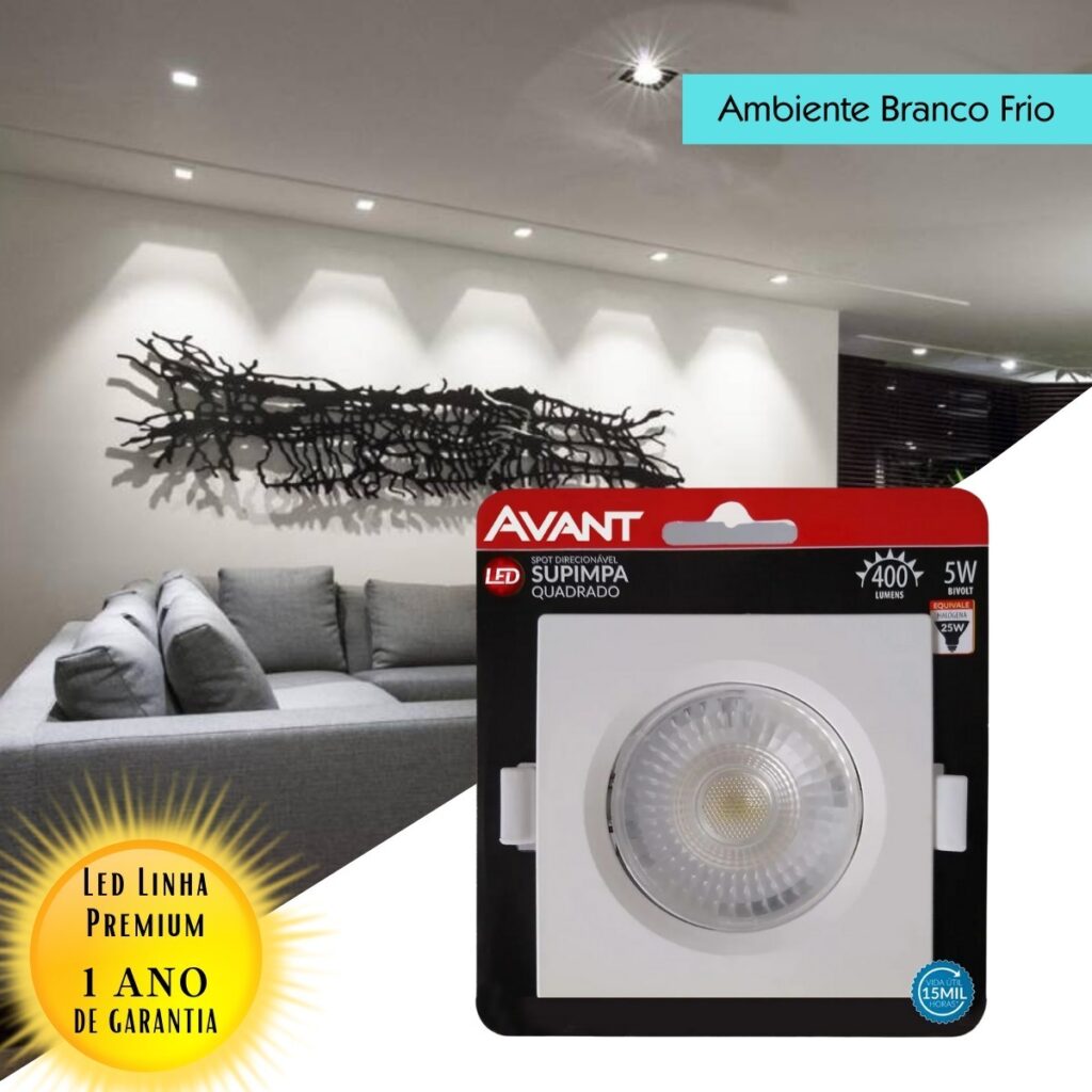 Spot LED de Embutir Direcionável Quadrado 5W Kit 10 - Imagem 4