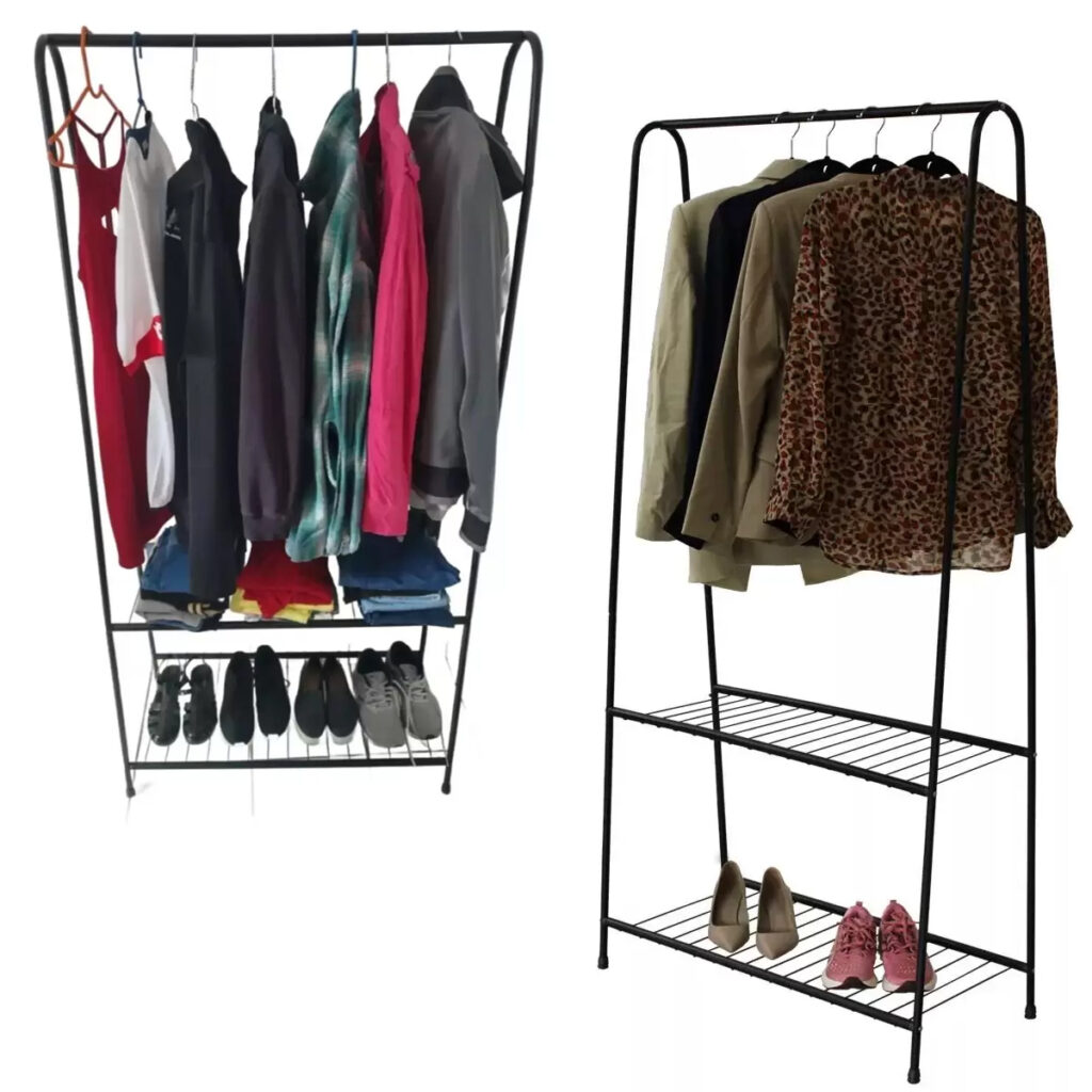 Arara de Roupas Expositora Closet Aço Preto Fosco 15kg - Imagem 3
