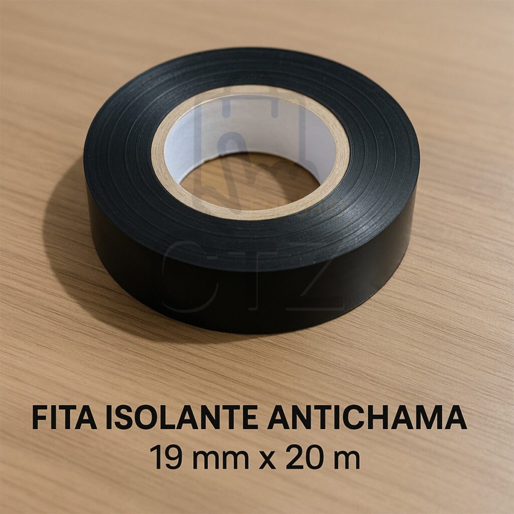 Fita Isolante Antichama Preta 19mm x 20m 600V Kit 10 - Imagem 3