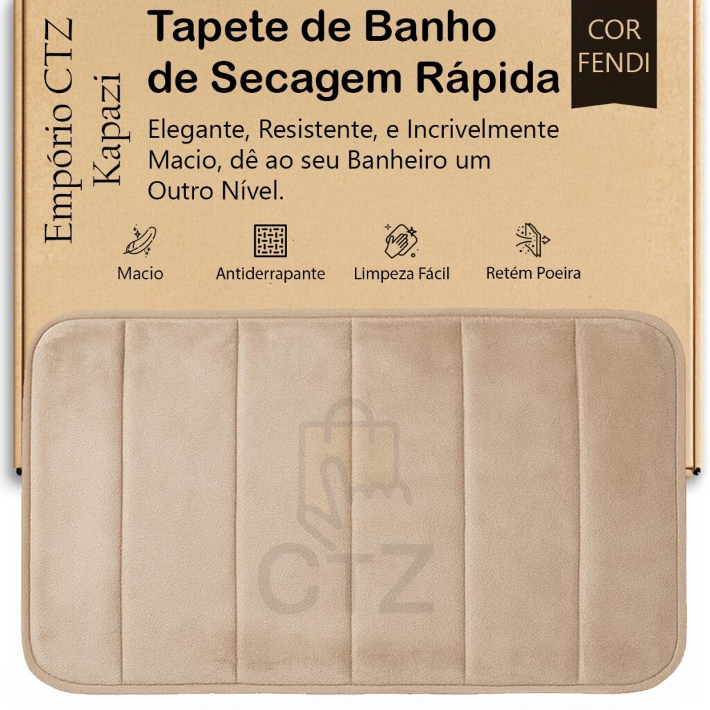 Tapete de Banheiro Nuvem Super Soft Fendi 70x50cm Kapazi - Imagem 4