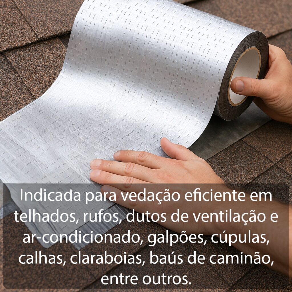 Fita Impermeável para Telhado Prateada 30cm x 10m Kit 2 - Imagem 4
