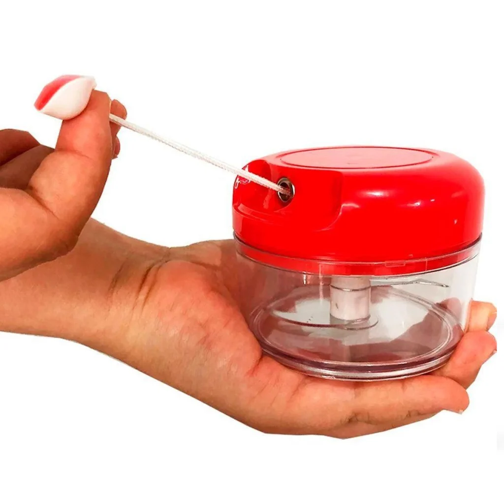 Mini Processador Manual Triturador de Alho 2 Lâminas