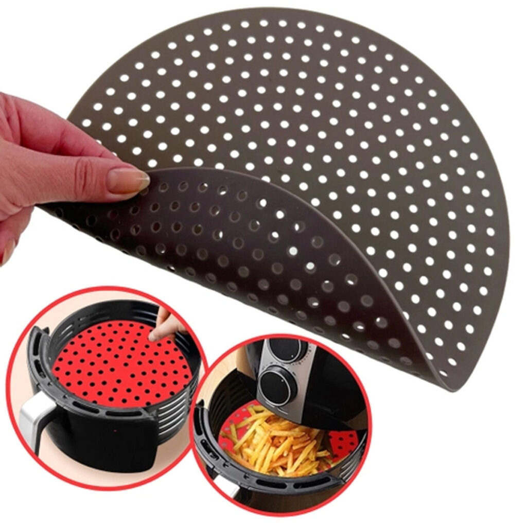 Tapete de Silicone Air Fryer Redondo Antiaderente 19,5cm - Imagem 5