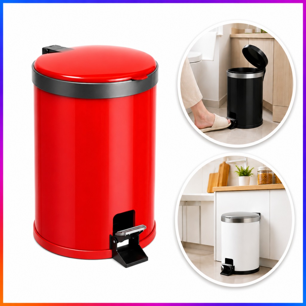 Lixeira com Pedal 5L Compacta para Banheiro e Cozinha Viel - Imagem 10