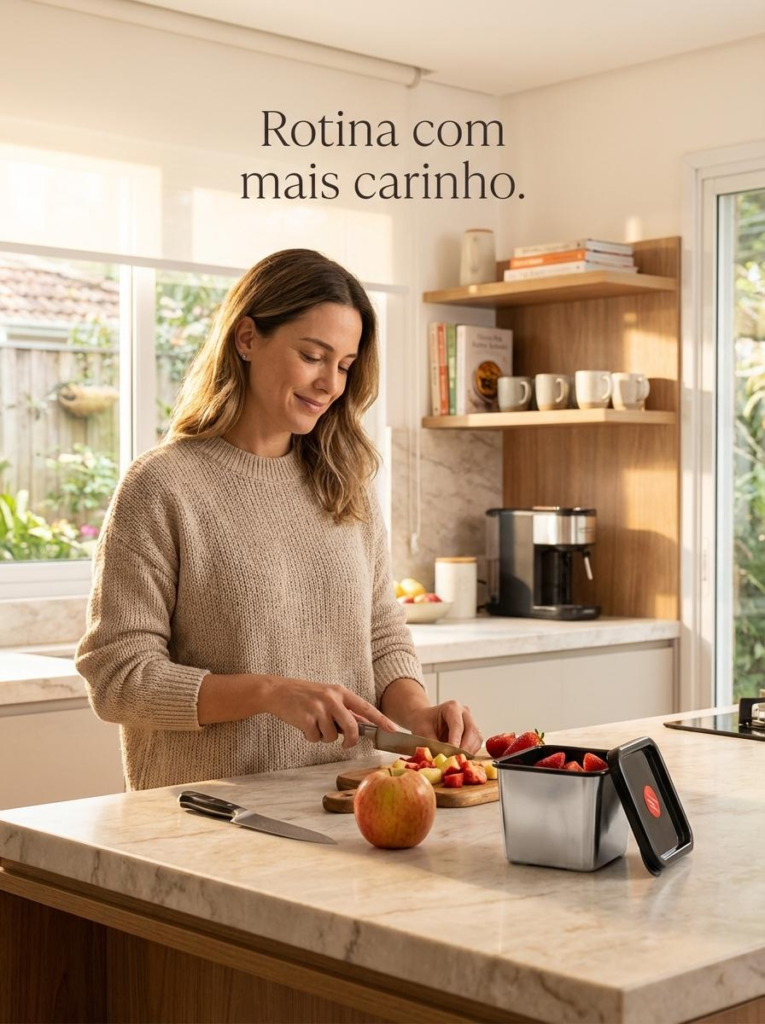 Pote Metalizado com Tampa Quadrado M 850ml Potte Premium - Imagem 9