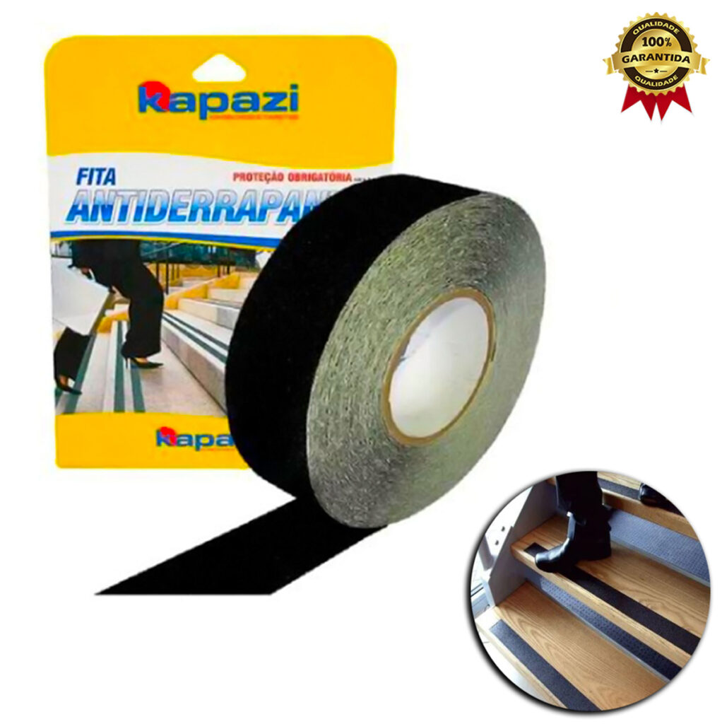 Fita Antiderrapante para Escada Preta 50mm x 20m Kapazi - Imagem 3
