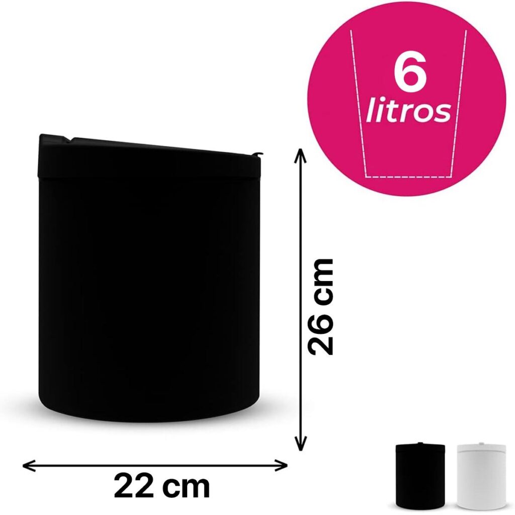Lixeira com Tampa Click 6L para Banheiro e Cozinha Viel - Imagem 3