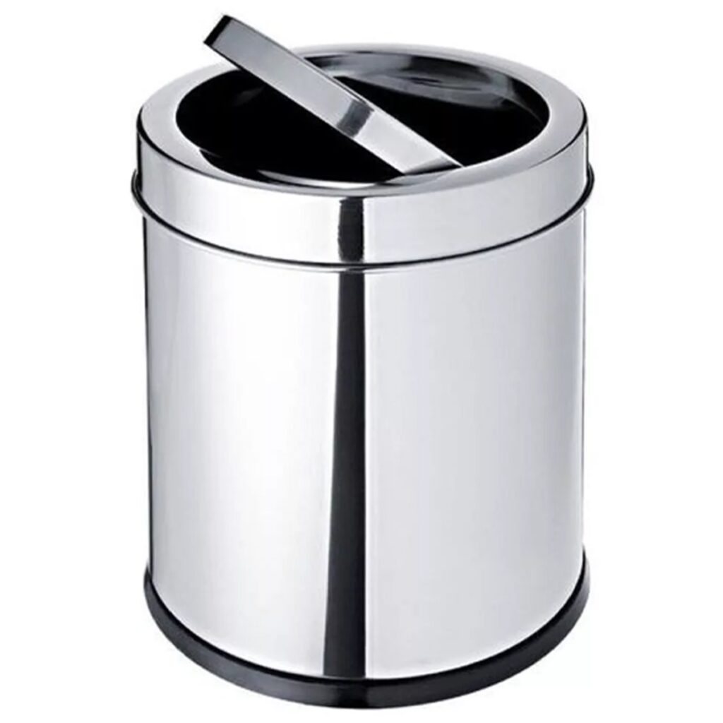 Lixeira Inox Cromada com Tampa Basculante 15L Viel - Imagem 5