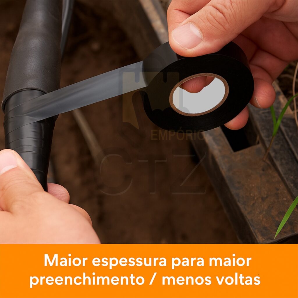 Fita Isolante Antichama Preta 19mm x 5m 600V Kit 10 - Imagem 4