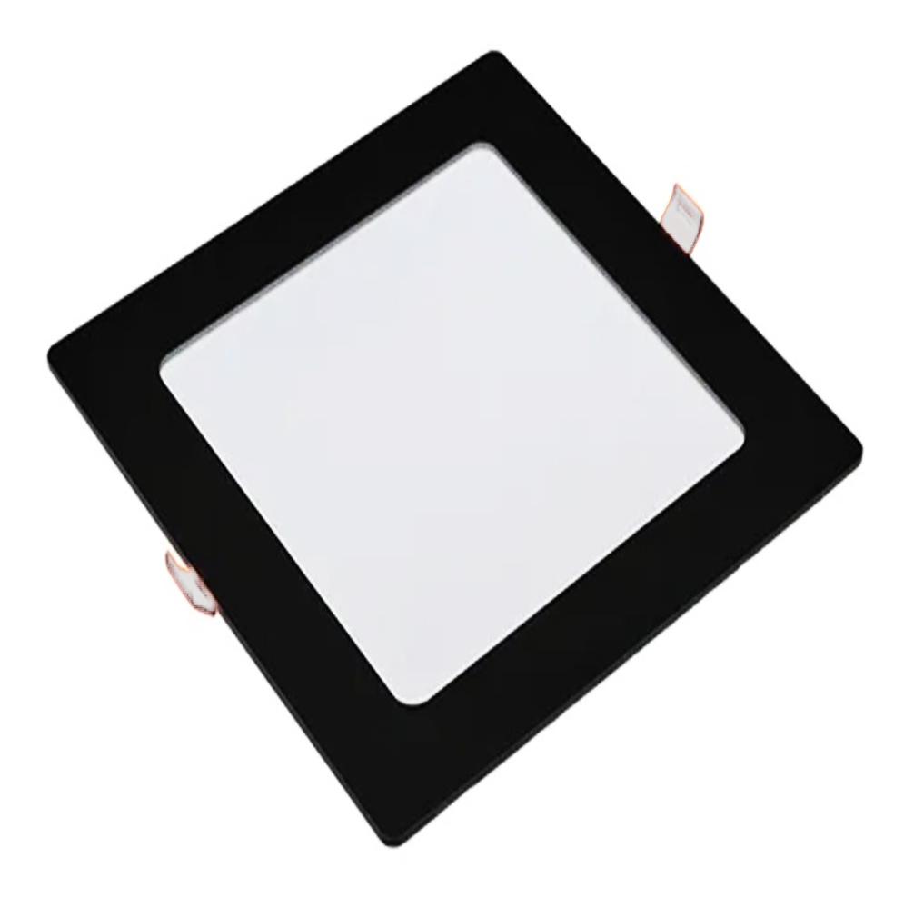 Painel Plafon LED Embutir Quadrado Preto 18W 22x22cm 6500K - Imagem 3