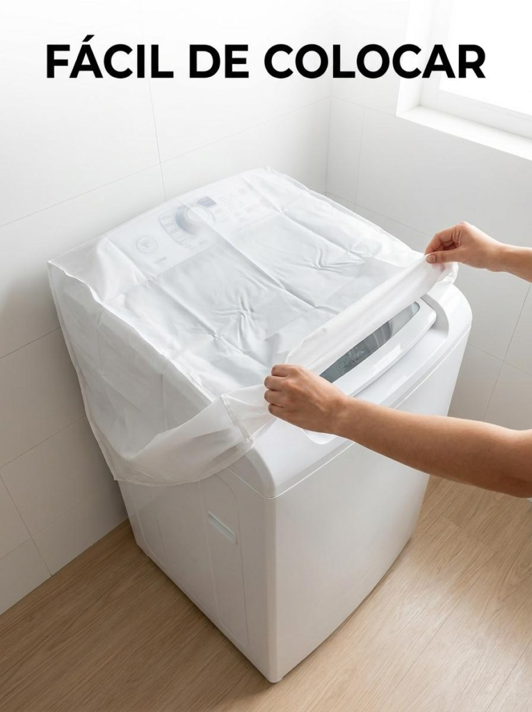 Capa para Máquina de Lavar Impermeável 8 a 12kg Branca