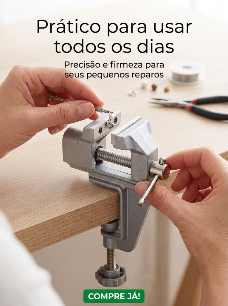 Mini Torno de Bancada Morsa Fixa 33mm em Alumínio - Imagem 9