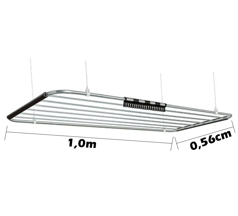 Varal de Teto Nice em Alumínio Leve 1,00x0,56m Secalux - Imagem 3