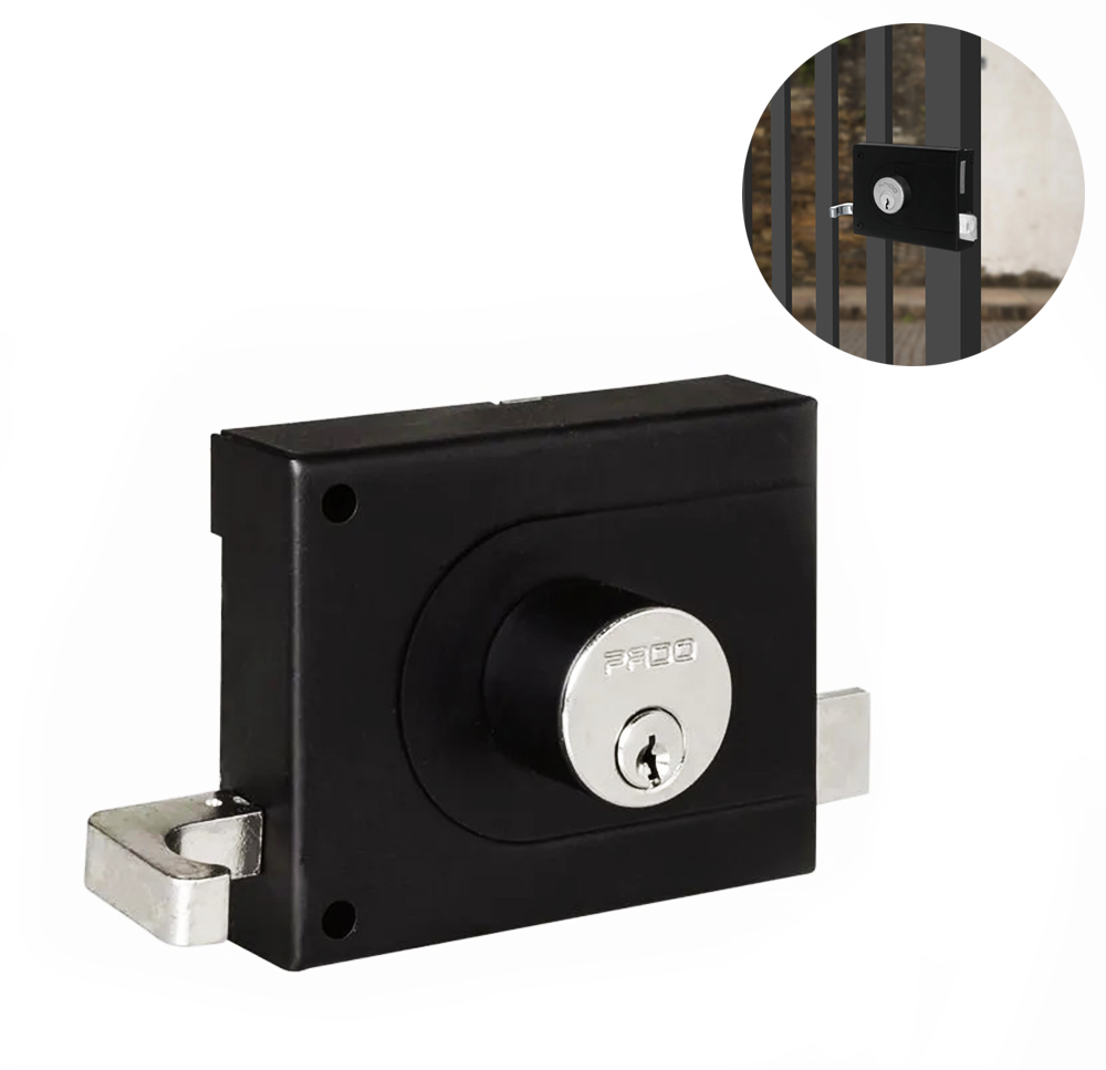 Fechadura de Sobrepor para Portão 525/100mm Inox Preta Pado - Imagem 5