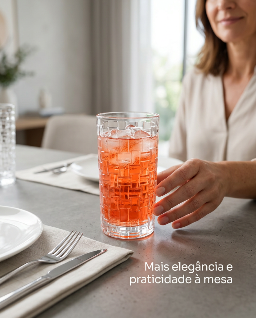 Copo de Vidro Wicker 285ml Grosso para Drinks Cortelux - Imagem 7