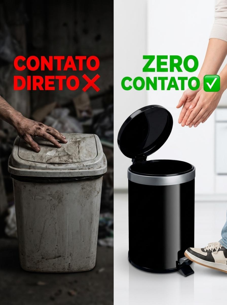 Lixeira com Pedal 5L Compacta para Banheiro e Cozinha Viel - Imagem 8