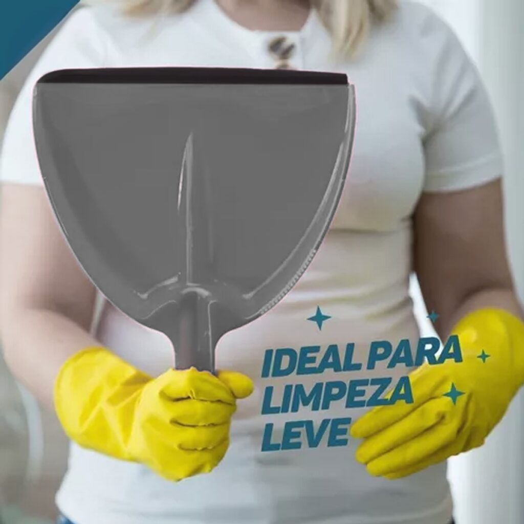 Pá de Lixo Coletora com Borda de Borracha Cinza - Imagem 3