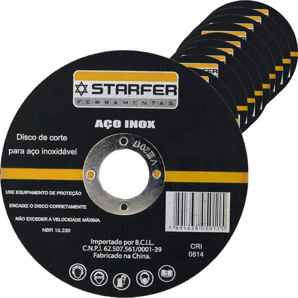 Disco de Corte Inox 7x7/8 180mm Esmerilhadeira Kit 15