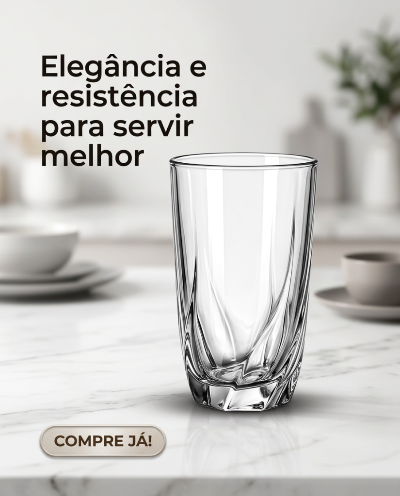 Copo de Vidro Grosso Vienna 340ml para Água e Suco - Imagem 9