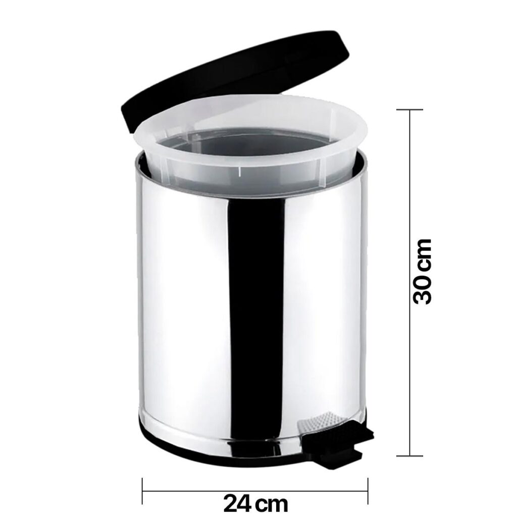 Lixeira Inox com Pedal 4,5L e Tampa de Plástico Viel - Imagem 2