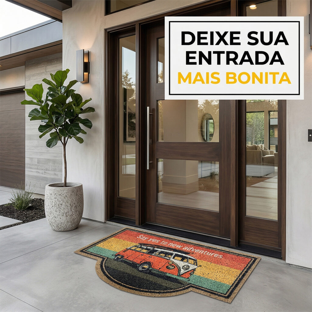 Tapete Capacho Doce Lar Kombi em Vinil 60x40cm Kapazi - Imagem 3