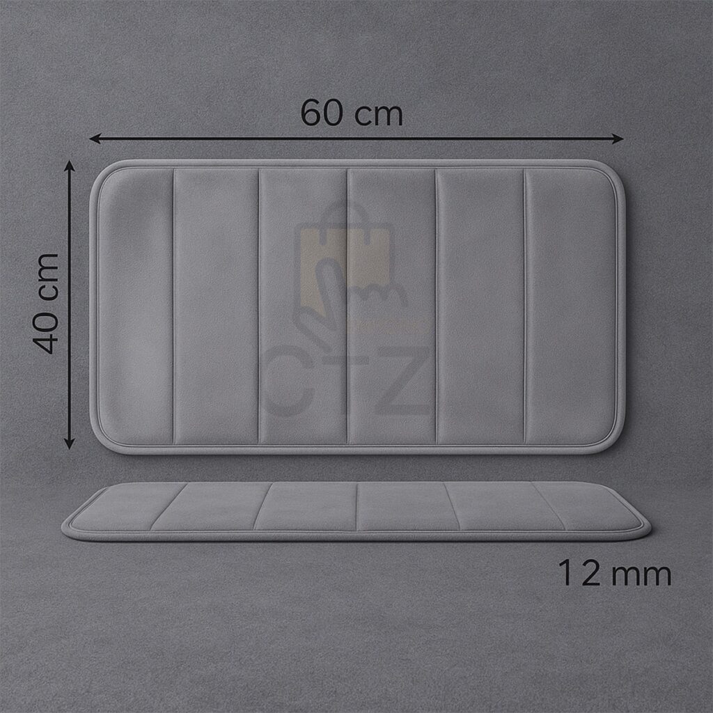 Tapete de Banheiro Nuvem Super Soft Cinza 60x40cm Kapazi - Imagem 2