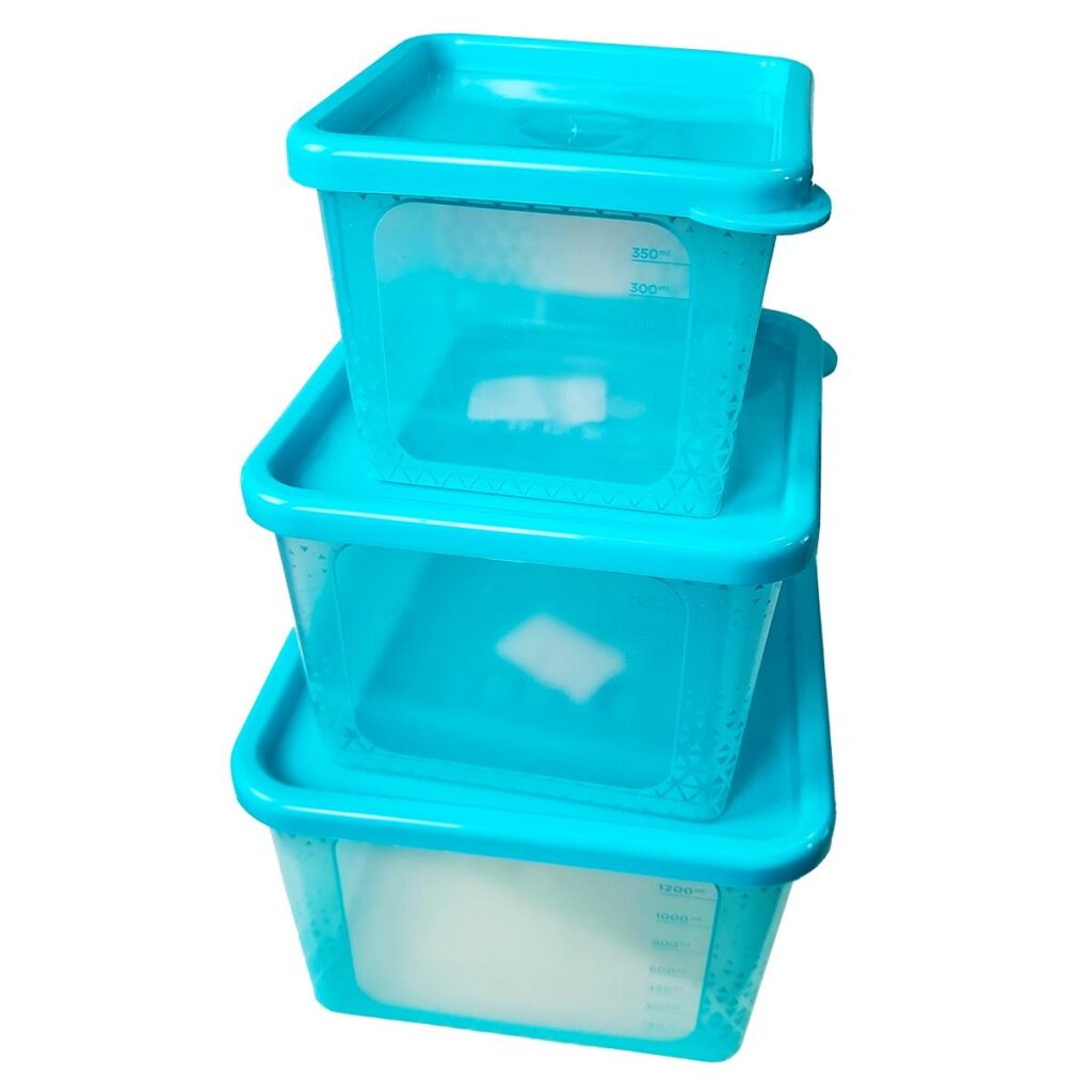 Kit 3 Potes Quadrados com Tampa P, M e G para Freezer Potte - Imagem 5