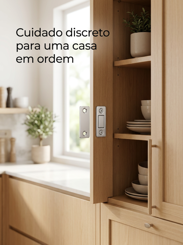 Fecho Magnético Adesivo para Armário e Gaveta Prata em Kit - Imagem 6