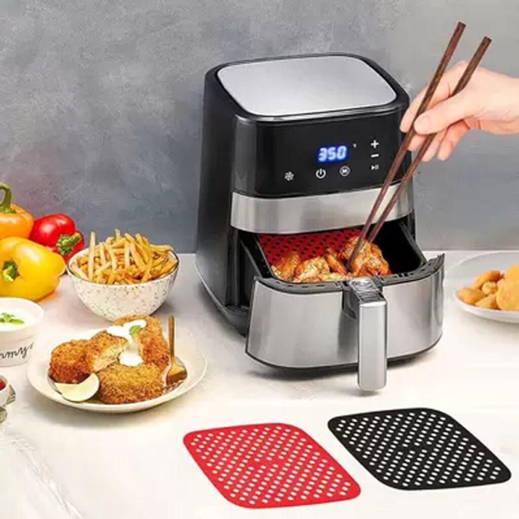 Tapete de Silicone Air Fryer Quadrado Antiaderente 20,8cm - Imagem 5
