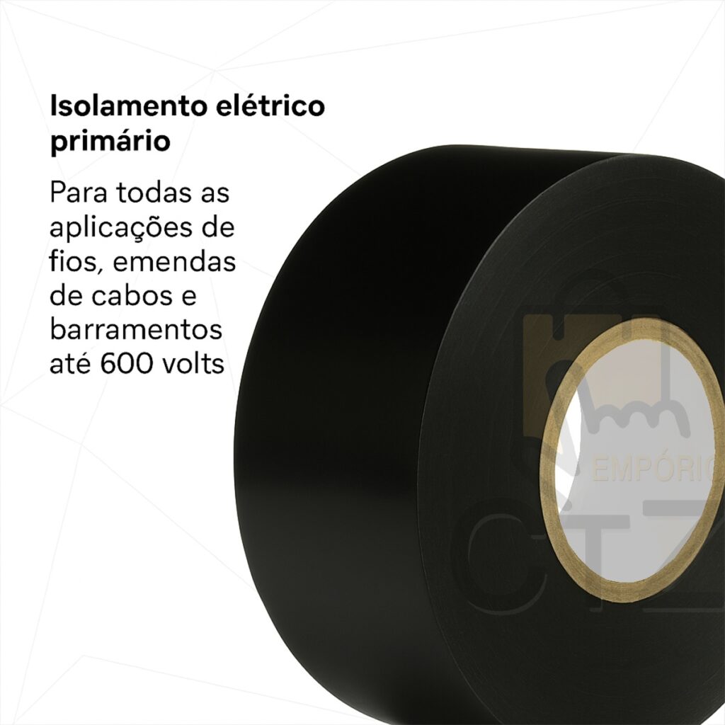 Fita Isolante Antichama Preta 19mm x 5m 600V Kit 10 - Imagem 6