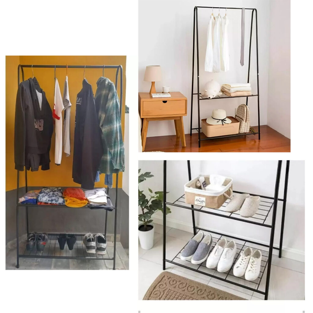 Arara de Roupas Expositora Closet Aço Preto Fosco 15kg - Imagem 5