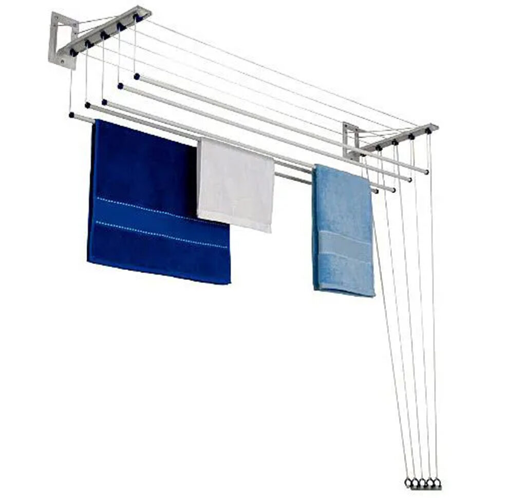 Varal de Teto e Parede Innovar 5 Varetas 1,00m Aço Branco - Imagem 3