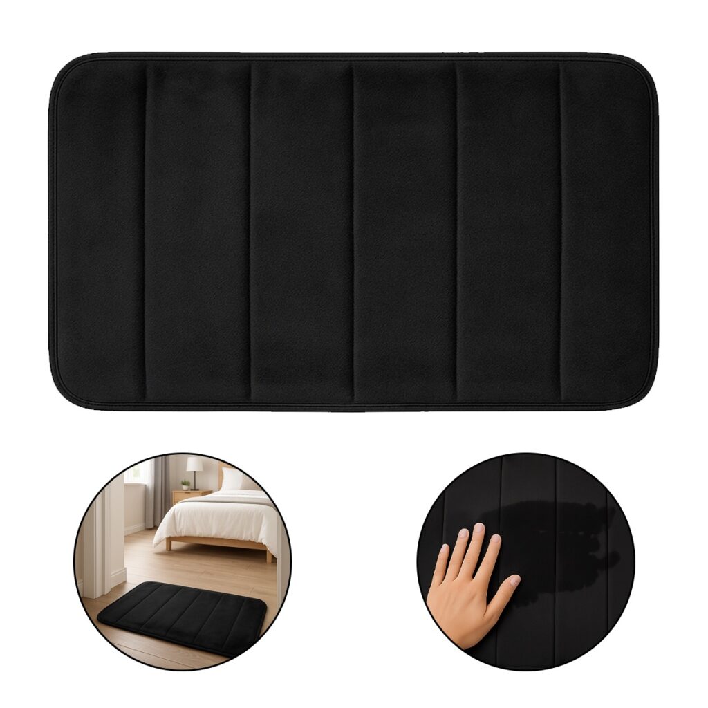 Tapete de Banheiro Nuvem Super Soft Preto 60x40cm Kapazi - Imagem 7