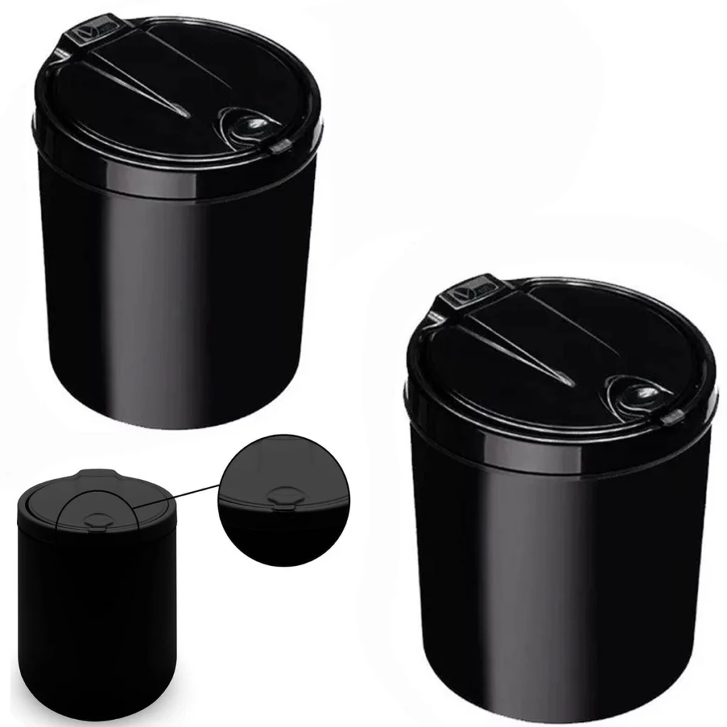 Kit 2 Lixeiras com Tampa Click 6L Pretas Viel