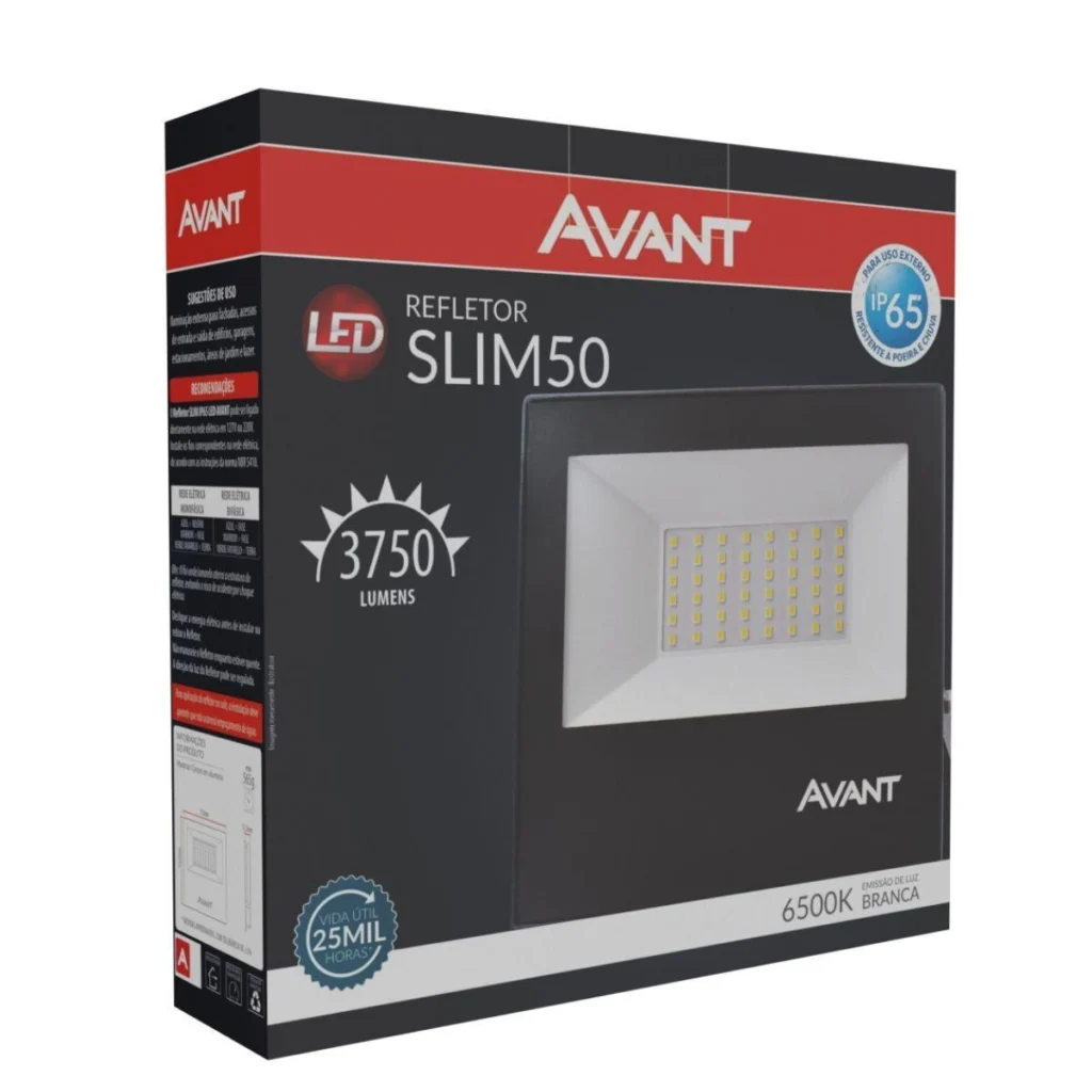 Refletor LED 50W à Prova d'Água Bivolt Branco Frio Avant