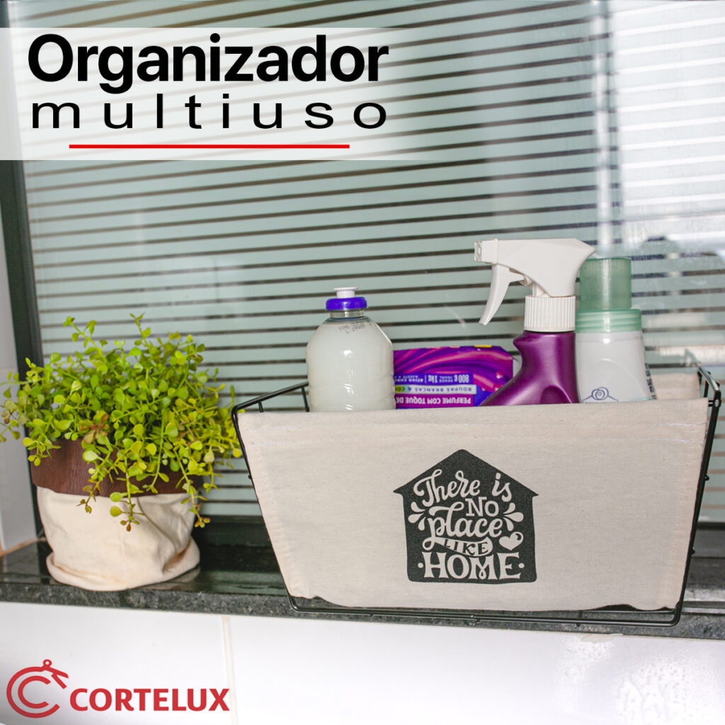 Cesto Organizador Multiuso Aço e Tecido Unidade ou Kit 2 - Imagem 4