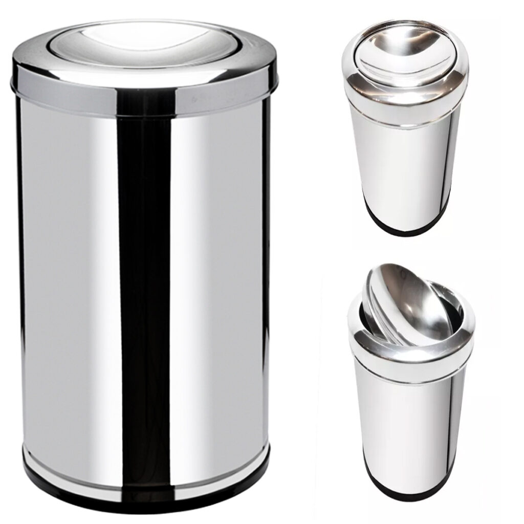 Lixeira Inox com Tampa Basculante 20L Viel - Imagem 5