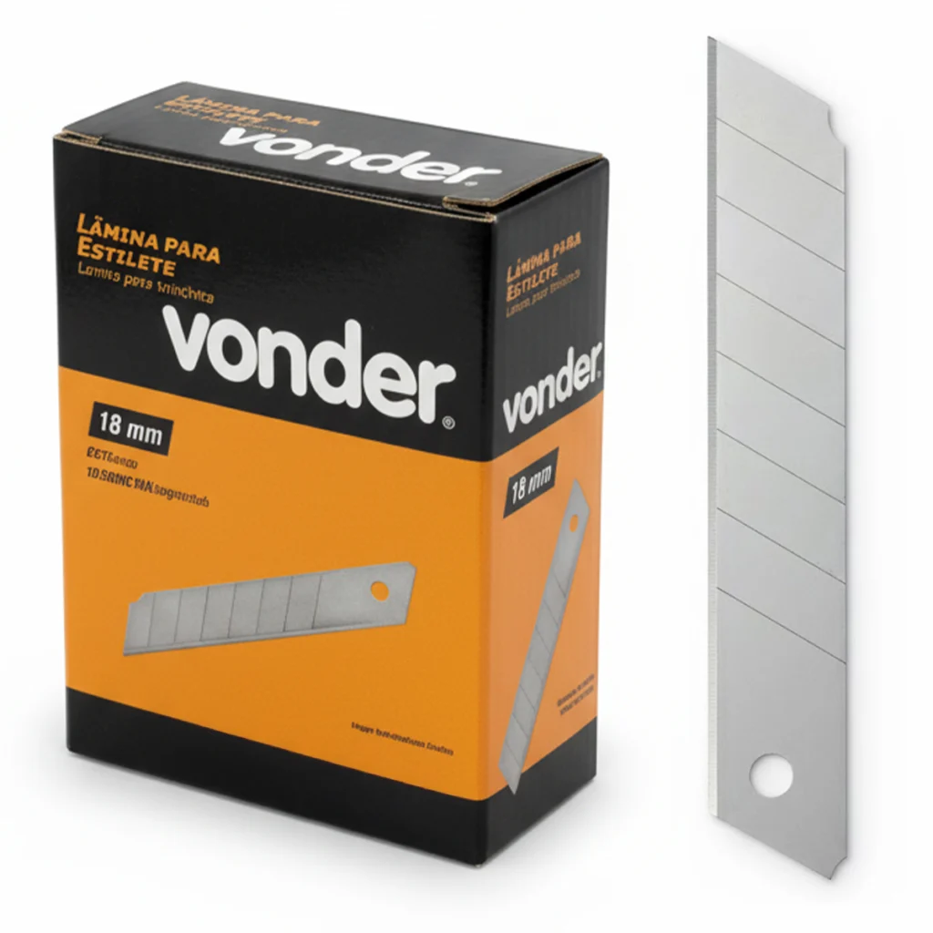 Lâmina para Estilete Larga 18mm Kit 100 Vonder