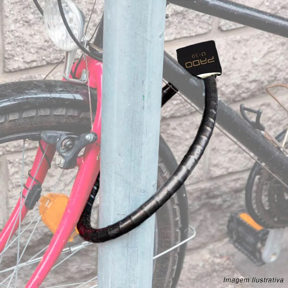 Cadeado Corrente para Bicicleta 30mm x 1,20m Preto Pado - Imagem 4