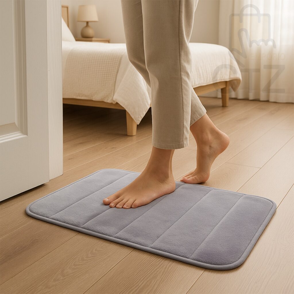 Tapete de Banheiro Nuvem Super Soft Cinza 60x40cm Kapazi - Imagem 6