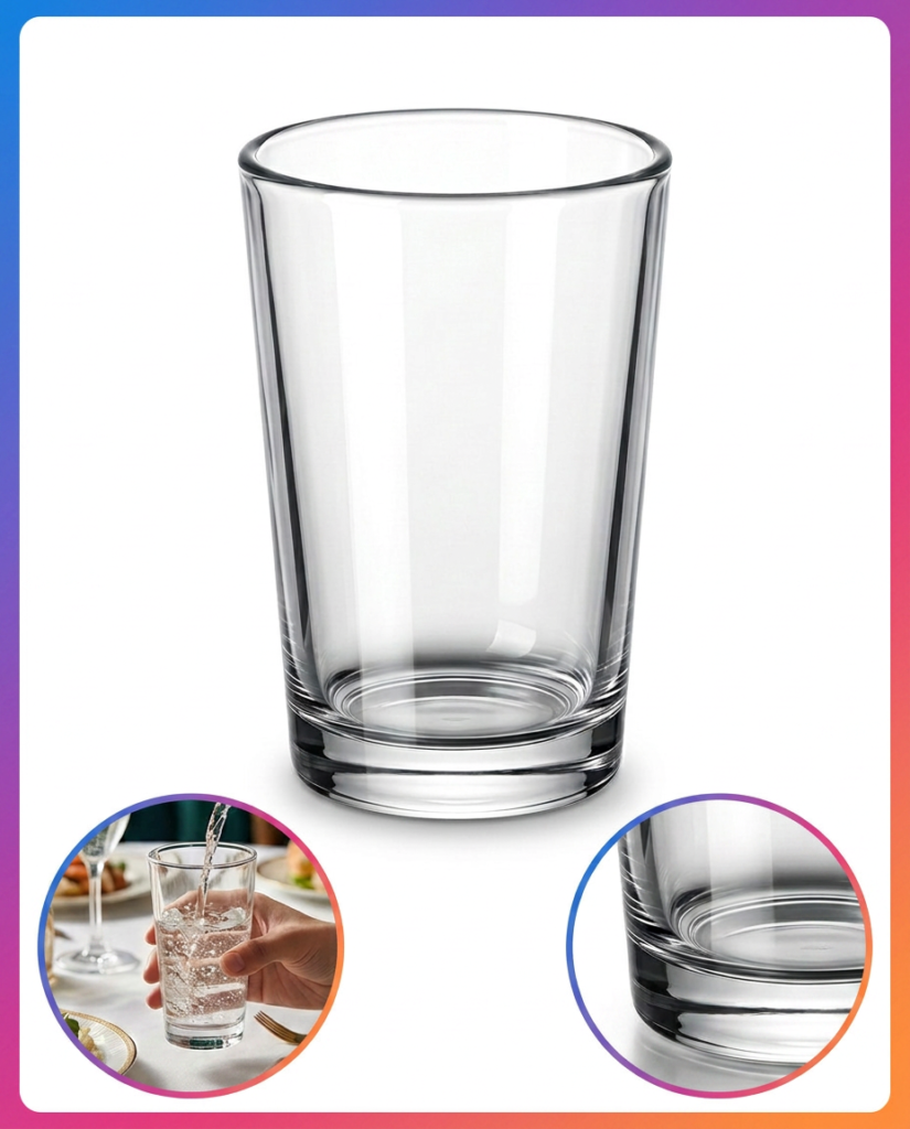 Kit 3 Copos de Vidro Kali Drinks 240ml com Base Grossa
