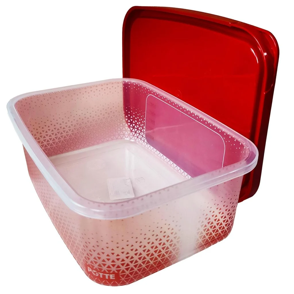 Pote com Tampa Retangular M 850ml para Freezer Potte
