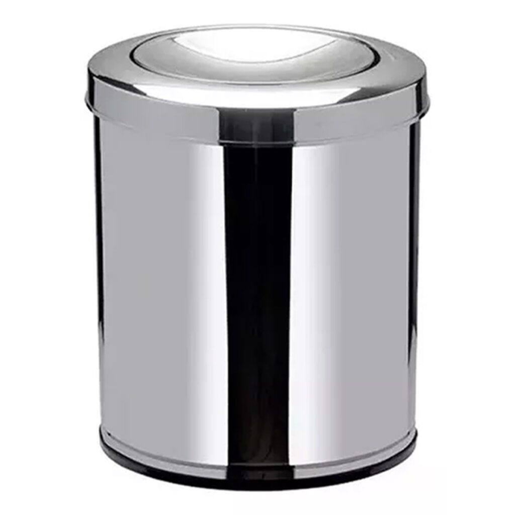 Lixeira Inox Cromada com Tampa Basculante 15L Viel - Imagem 4