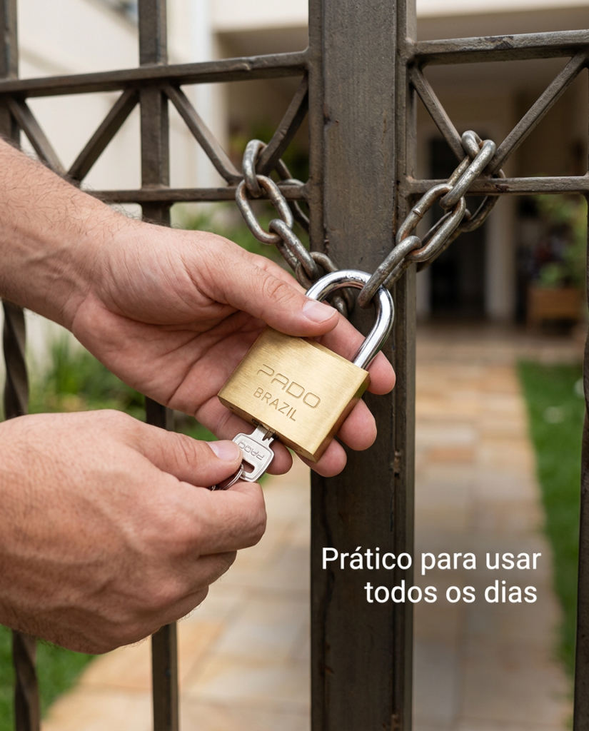 Cadeado de Latão 50mm Mesmo Segredo para Portão Pado - Imagem 4