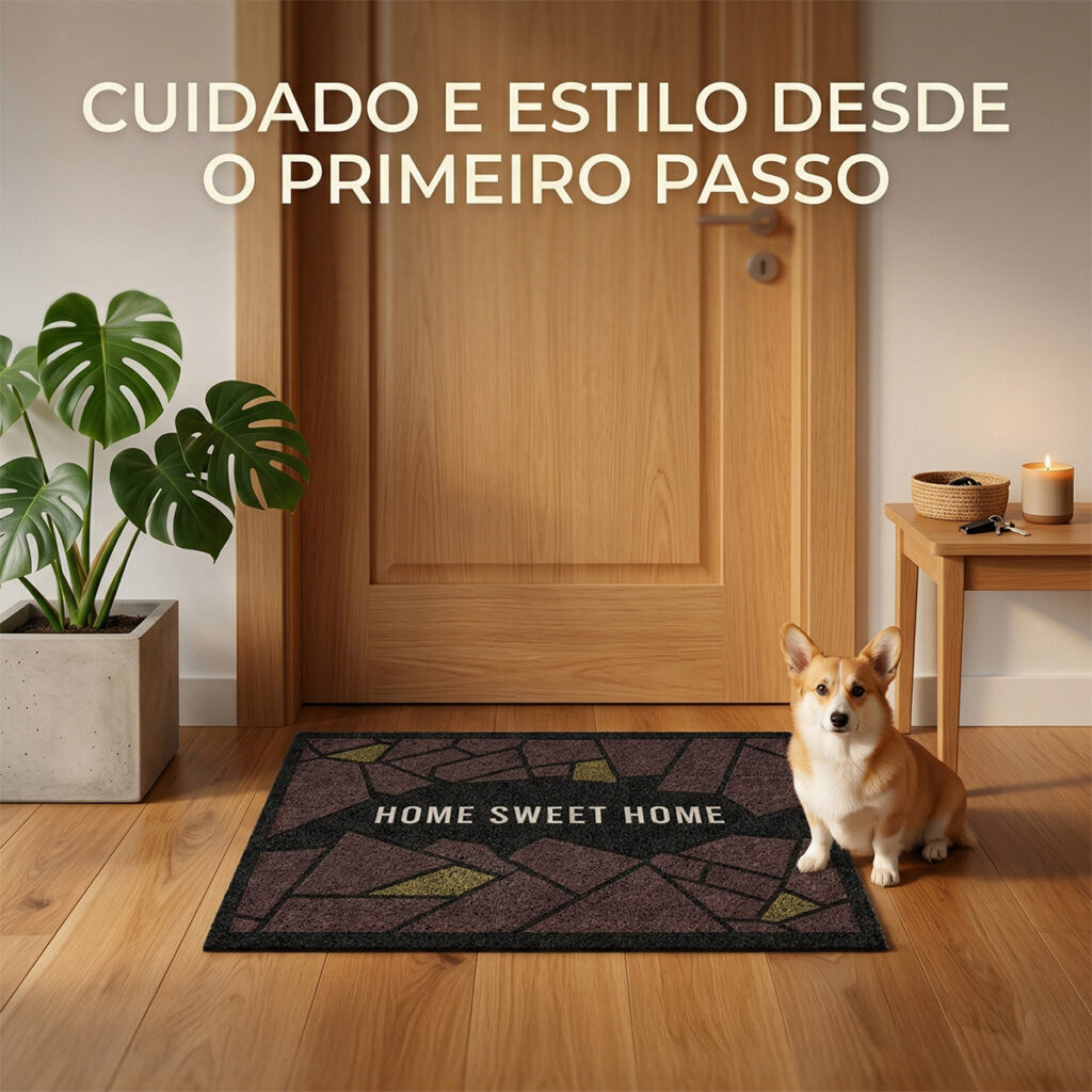 Tapete Capacho Home Mosaic em Vinil 80x50cm Kapazi - Imagem 10