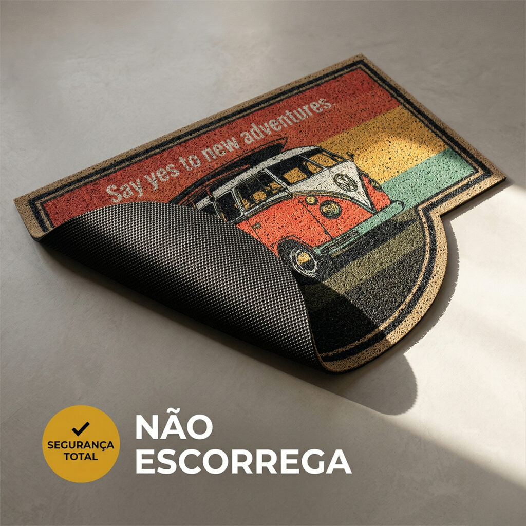 Tapete Capacho Doce Lar Kombi em Vinil 60x40cm Kapazi - Imagem 9