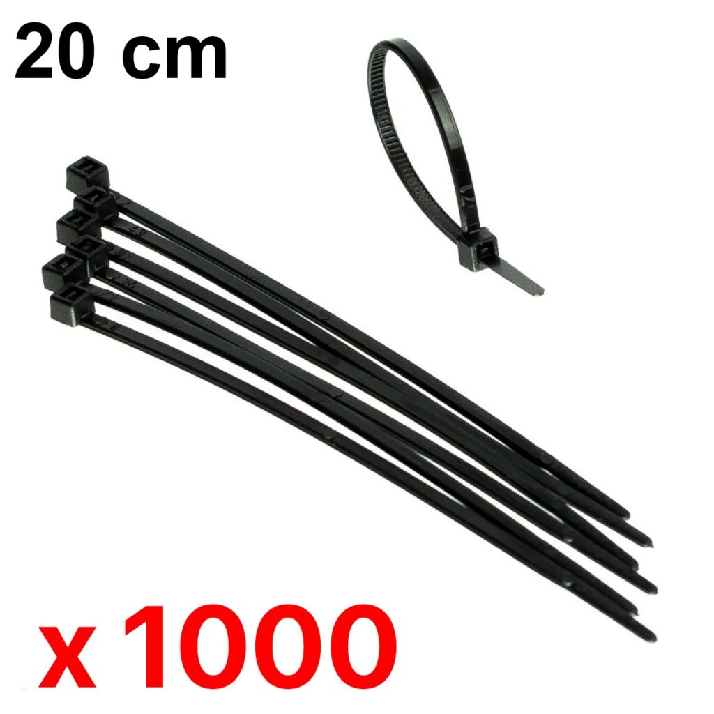 Abraçadeira de Nylon Enforca Gato 200x2,5mm Preta Kit 1000 - Imagem 2
