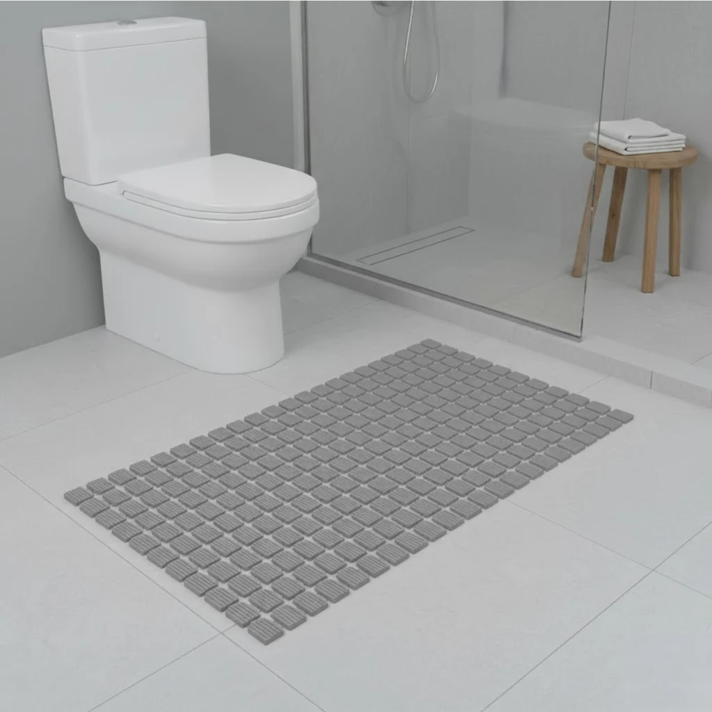 Tapete para Box com Ventosa Flex Deck Cinza 68x36cm Kapazi