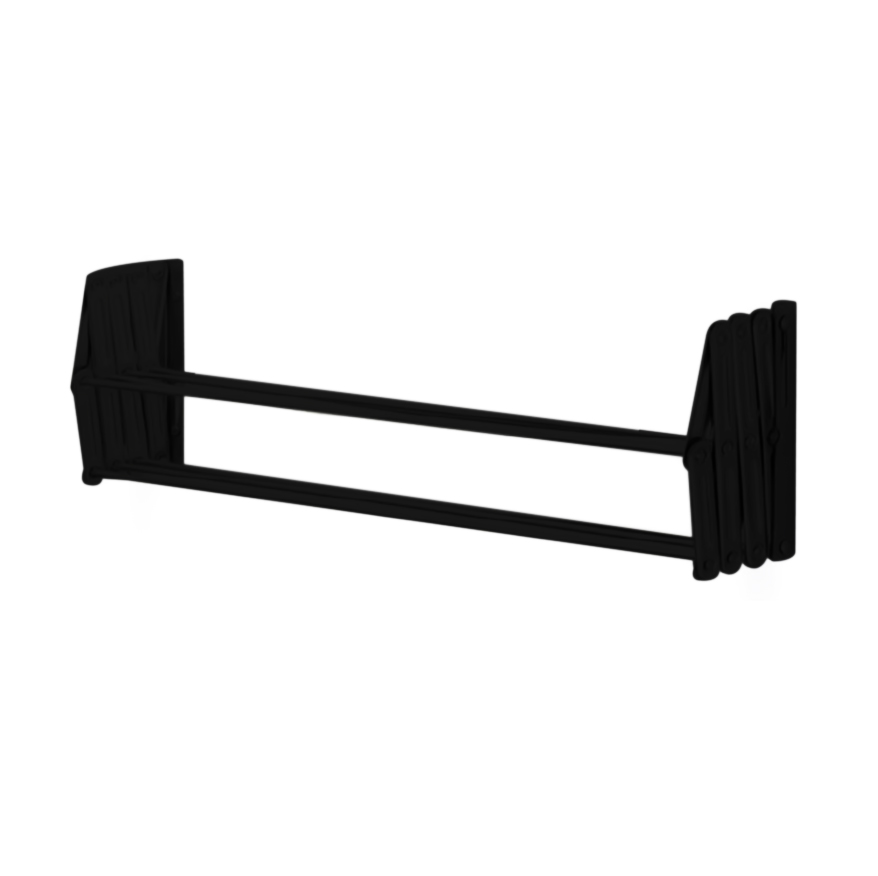 Varal Sanfonado de Parede Retrátil 80cm Preto - Imagem 3